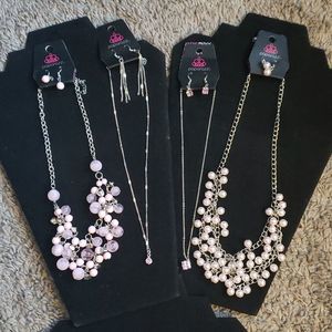 Pink Necklace And Earring Sets - 4 Sets